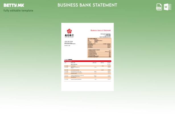 Модерен стил Банката на Нанџинг за корпоративна проверка на сметката Шаблон Word